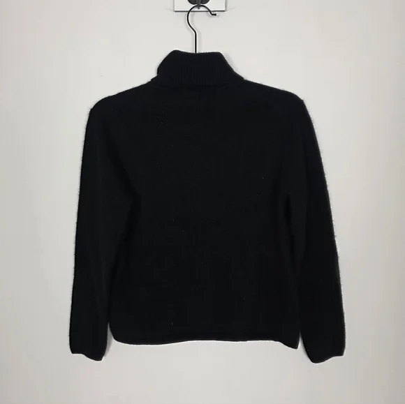 Parisian Signature Cashmere Black Turtleneck Sweater - Picture 3 of 7